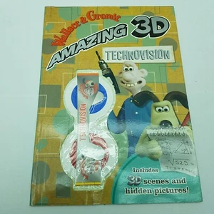 Wallace Gromit Amazing 3D Book Technovision Puzzles Hidden Images Glasses - Imagen 1 de 17