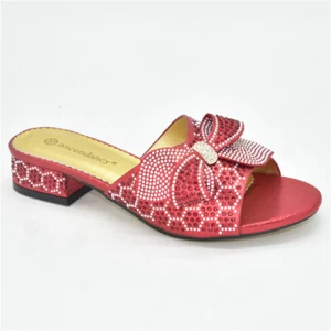 2024 Latest Design Sandals Shoes Casual Luxury Home Women Rhinestones Mid 4 CM - Picture 1 of 10