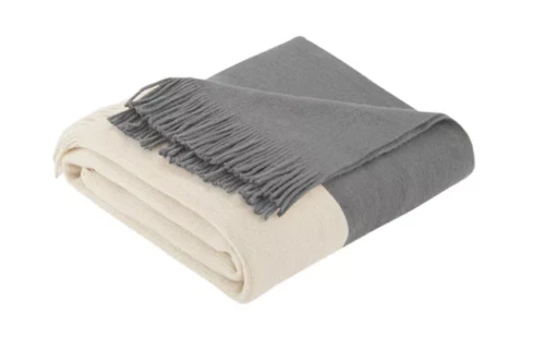 Ink Ivy Stockholm Color Block Faux Cashmere Throw Grey 50x60
