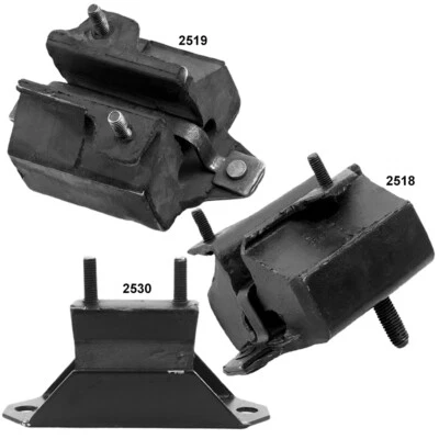 Soportes de motor delanteros diestros y diestros con montaje de transmisión trasera 3 piezas para Ford Granada 1981 4,2 L Foto 1 de 4