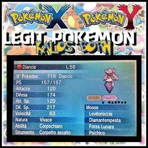 6GEN LEGIT POKEMON • 2014 EVENT Diancie ID 07194 6IV SASSY XY ORAS S&M ULTRA - Foto 1 di 1