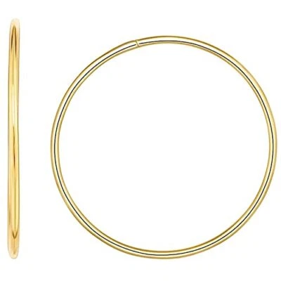 Brincos de argola sem fim JewelStop ouro branco amarelo 14K rosa 1,2X30mm - Imagem 1 de 4