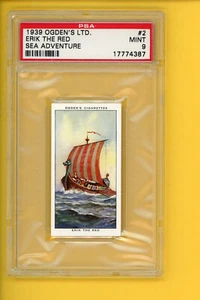 1939 OGDEN'S LTD SEA ADVENTURE # 2 ERIK THE RED PSA 9 MINT # 17774387 - Picture 1 of 2