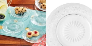 Pioneer Woman Cassie Clear 6.35in. Embossed Appetizer Plate Set of 4 New - Picture 1 of 5