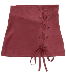 Angie Big Girls Maroom Lace-Up Faux Suede Skirt size M (8/9) - Picture 1 of 4