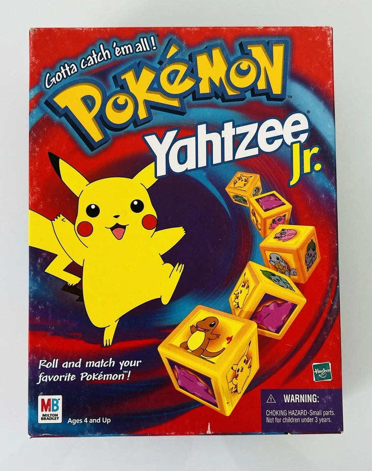 Vintage POKEMON Yahtzee Jr. Milton Bradley 1999 Board Game CIB - Image 1 of 3