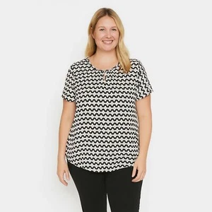 Van Heusen XXL women's Blouse top peep hole detail short sleeve lightweight - Picture 1 of 5