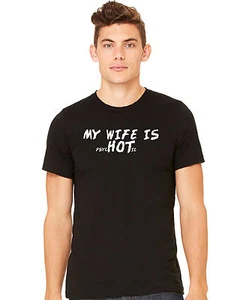 T-shirt divertente "Mia moglie è psycHOTic" ~ 2 colori a scelta ~ vestibilità uomo/unisex - Foto 1 di 4