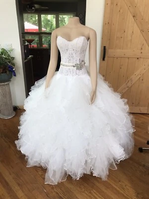 Vestido de novia Eve of Milady vestido de baile princesa blanco roto talla 6 muy querido decir sí Foto 1 de 4