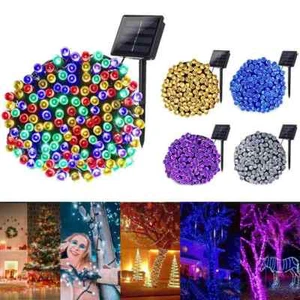 LED Solar Fairy String Lights 8Mode Outdoor Waterproof IP65 Garden Decor Xmas - Picture 1 of 17
