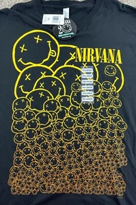 Nirvana Shirt 2XL Black Smiley Face All Over Print Nevermind 20th Anniv NWT 2007 - Picture 1 of 8