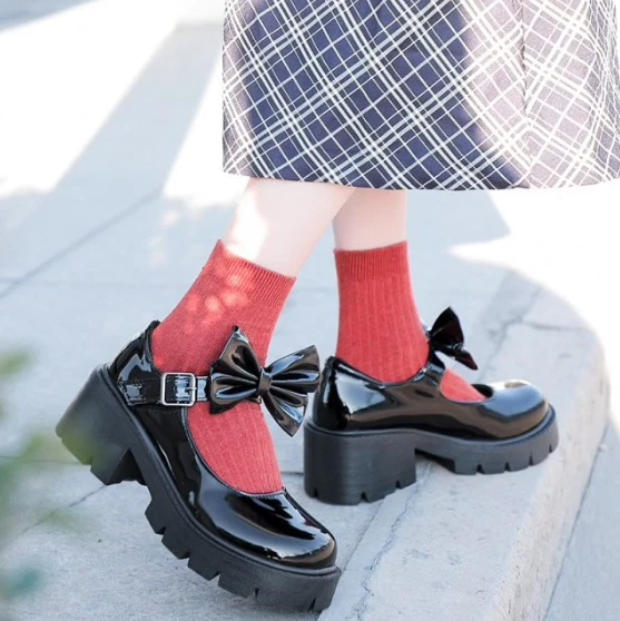 chaussures talons hauts femme vernis japonais Vintage plateforme cosplay lolita - Photo 1/4