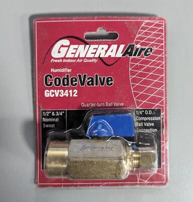 GeneralAire Humidifier CodeValve GCV3412 Ball Valve - Image 1 of 2