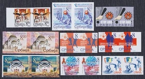 Serbia 2003/2006 Imperforated surcharge stamps - 9 pieces, MNH - Picture 1 of 2
