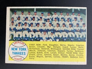 1958 Topps #246 New York Yankees Team Checkliste 5 - EX Champs Mickey Mantle - Bild 1 von 2