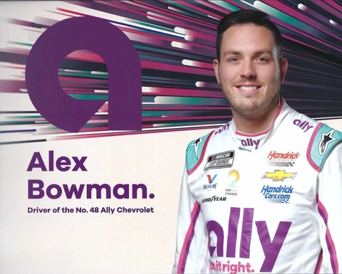 2023 ALEX BOWMAN "ALLY HENDRICK MOTORSPORTS" #48 NASCAR CUP SERIES POSTCARD Cover