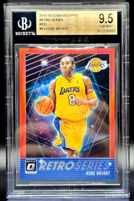 KOBE BRYANT 18-19 OPTIC RETRO SERIES RED HOLO PRIZM MAMBA 2/99 BGS 9.5 POP 1/1 - Image 1 of 4