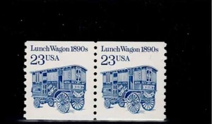 US Scott #2464, Pair 1990 Lunch Wagon 23c VF MNH - Picture 1 of 1