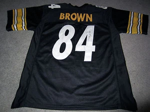 ANTONIO BROWN Pittsburgh Steelers Autographed SIGNED Custom Jersey w/ BAS COA XL - Picture 1 of 5