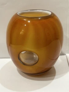 RETRO VINTAGE MCM ORANGE MURANO GLASS OPTIC MEDITERRANEAN 5” TALL VASE - Picture 1 of 7