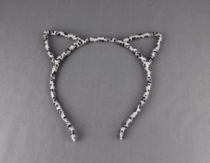 Black Grey furry cat kitten ears headband hair band accessory kawaii cosplay - Picture 1 of 6