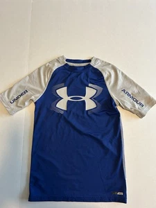 Boys Blue And White Under Armour Rash For Swimming Guard Youth Size Small - Picture 1 of 6