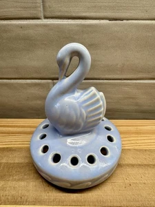 Vintage Shawnee Keramik Baby blau Schwan Blume Frosch Einsatz - Bild 1 von 8