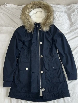CHAQUETA PARKA FORRADA SHERPA HOLLISTER Heritage org. $140 Talla Med Azul Marino Foto 1 de 4