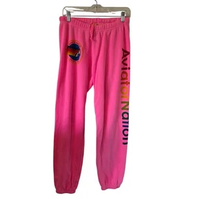 Aviator Nation Damen Logo Jogginghose Größe XL Neon Pink NEU - Bild 1 von 3