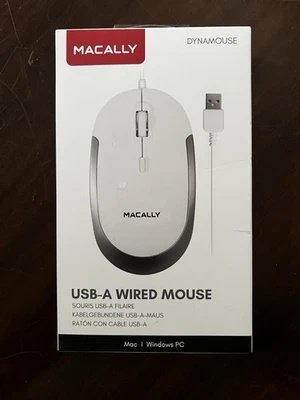 Macally Silent Wired Mouse - NEW Compact USB Mouse for Apple Mac or Windows - Image 1 of 2