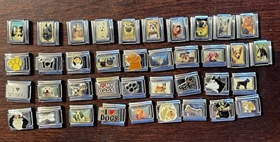 LOTE DE 38 ESLABONES PULSERA ENCANTO ITALIANO PERRO UBERRY Foto Acero Inoxidable Foto 1 de 4