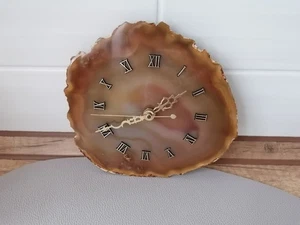 TOCHIGI TOKEI LTD JAPAN Wanduhr auf Achatscheibe ca18,5x17,5cm - Bild 1 von 7