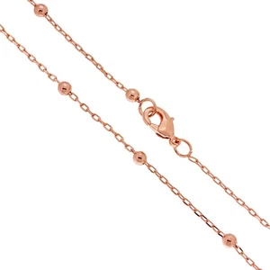 Catena Forzatina Allungata Sezione mm 1 Lunghezza Cm 80+10 e Palline mm 3.5 in B - Picture 1 of 4