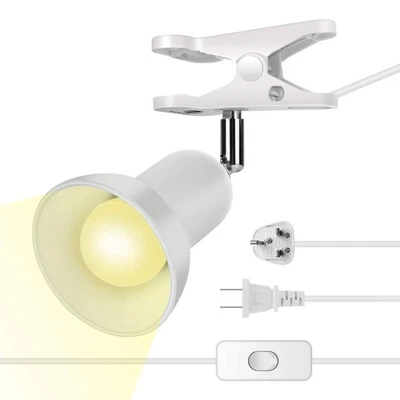 Clip lamp,360° Rotation Clip on Lamp Portable Book Reading Light,Clamp on Des... - Image 1 of 4