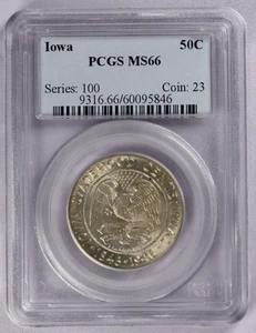 1946 Iowa Commemorative Half Dollar 50C PCGS MS66 - Picture 1 of 3