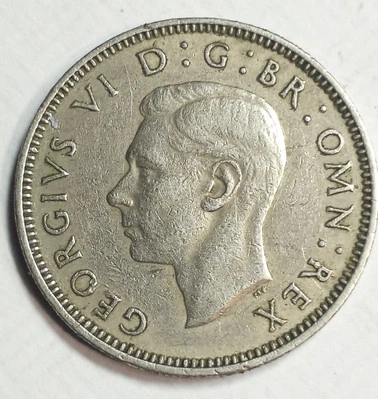 1950 Great Britain UK United Kingdom One Shilling Coin -King George  - Image 1 of 4