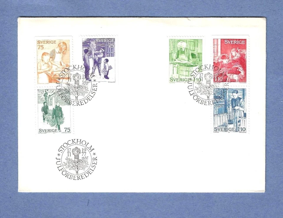 SWEDEN - 1977 CHRISTMAS HOLIDAY TRADITIONS FDC - N742 - Image 1 of 1