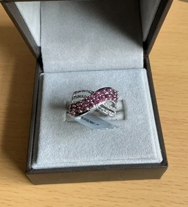 925 Silber Rajasthan Granat & Diamant Ring / Größe N / O Neu / TGGC - Bild 1 von 9