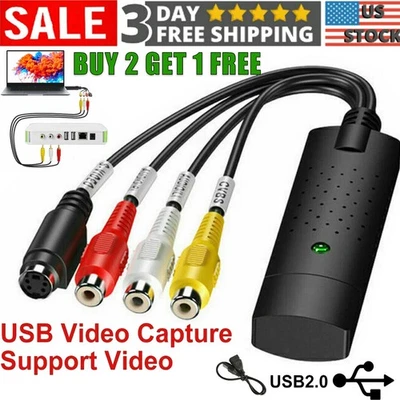 USB 2.0 Audio Video VHS to DVD VCR PC HDD Converter Card Adapter Digital Capture - Image 1 of 4