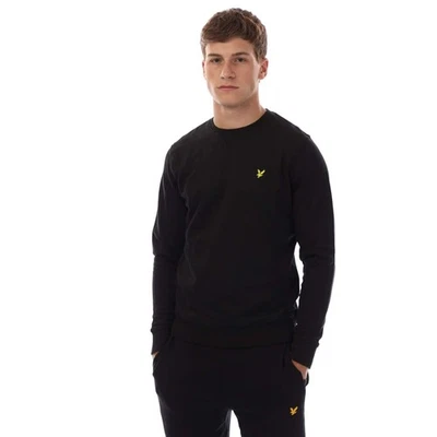 Men's Lyle And Scott Football World Graphic Crewneck Sweatshirt in Black - Image 1 of 4