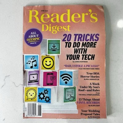 Reader’s Digest Magazine June 2024 20 Tech Tricks HOA Horror Stories Vinyl - Image 1 of 4
