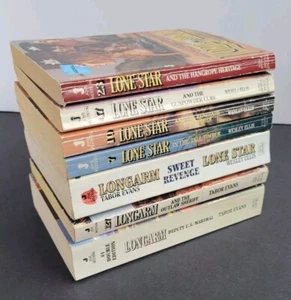 Lot of 7 western Paperback ~ 3 Longarm by Tabor Evans + 3 Lone Star Wesley Ellis - Bild 1 von 4