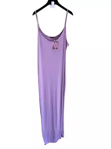 Neu mit Etikett Boohoo Damen Altrosa Slip Maxikleid Größe 20 Barbiecore Cottagecore - Bild 1 von 6