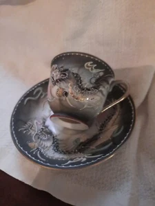 Tazza e piattino in litofano Dragonware Demitasse Made in Japan - Foto 1 di 5