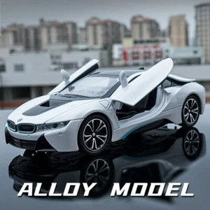 Modellino auto sportiva 1:24 BMW I8 Roadster Supercar pressofuso suoni e luci giocattoli bambini - Foto 1 di 10