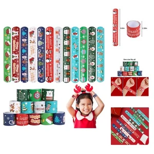 Christmas Slap Bracelets,Xmas Slap Wristbands Snata Claus Reindeer for Christ... - Picture 1 of 8