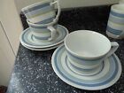MARKS AND SPENCER BROKEN STRIPE CUPS AND SAUCERS X 3