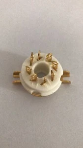 Octal Gold Plated Ceramic 8 pins Tube Socket 6SN7 KT66 KT88 EL34 Chassis mount - Picture 1 of 2