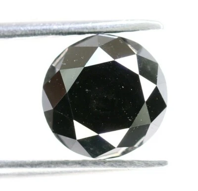 2.53ct Jet Black Round Brilliant Cut Diamond for Promise Ring - Image 1 of 4