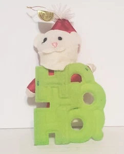 Vtg Dakin 1986 Christmas Ornament 5" White Mouse Santa HO HO HO - Picture 1 of 3